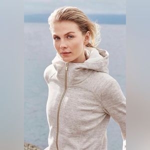 ATHLETA luxe stronger hoodie zip up jacket  - Oatmeal in size S (petite)